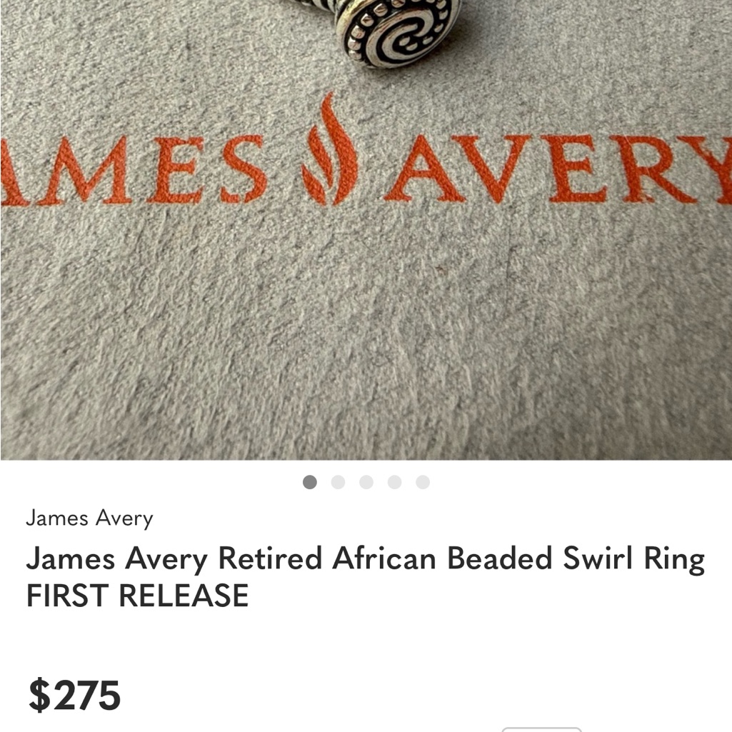 James Avery Silver Beaded Swirl Statement Ring 200$